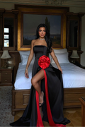 Black Roseline Evening Dress