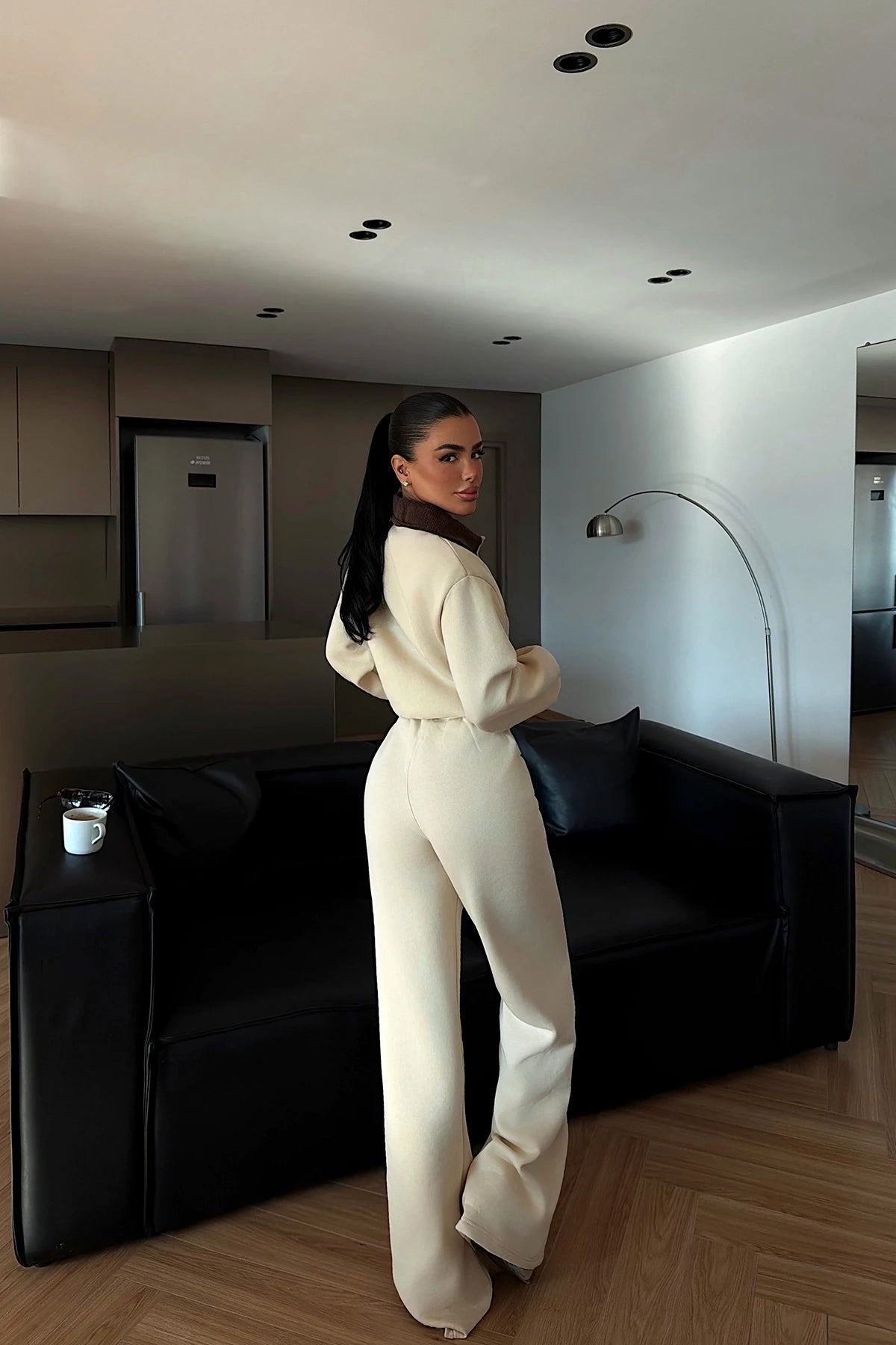 Cream Collar Detail Jumpsuit