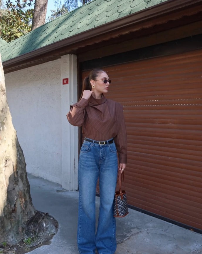 bruine blouse
