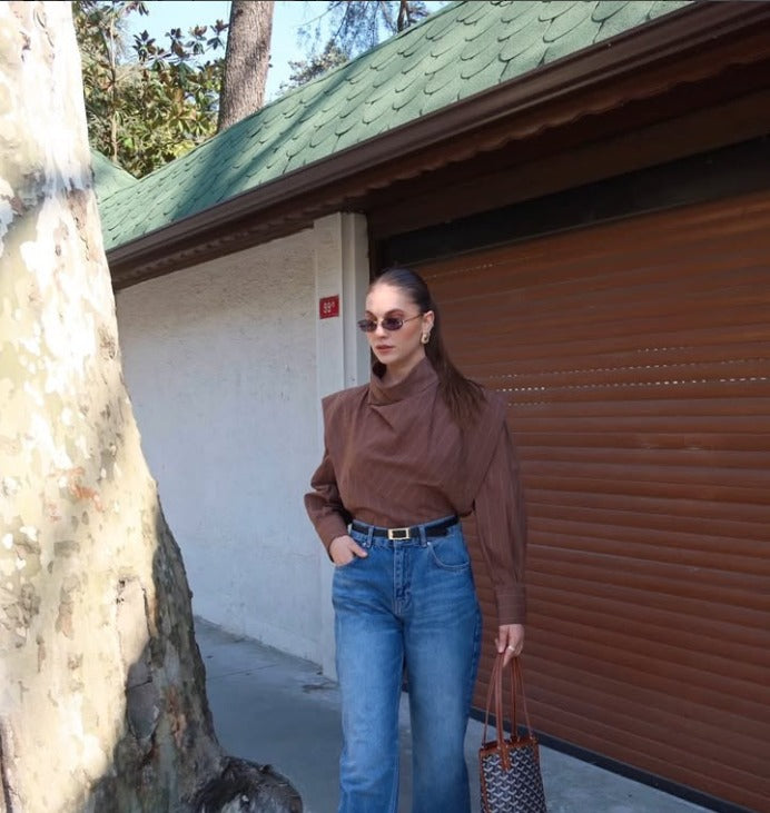 bruine blouse